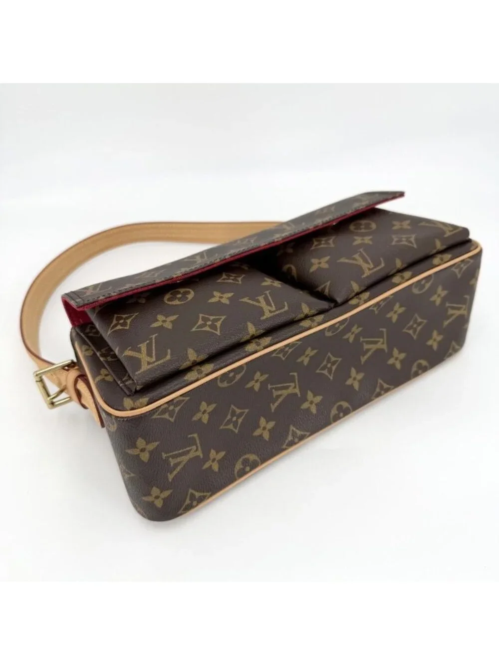 Louis Vuitton For Shoulder Bag MM Handbag Monogram Canvas Brown Gold Vintage